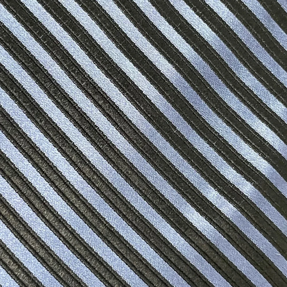 Barabaro Silk‎ Striped Hand Made Necktie Blue Black Men Formal